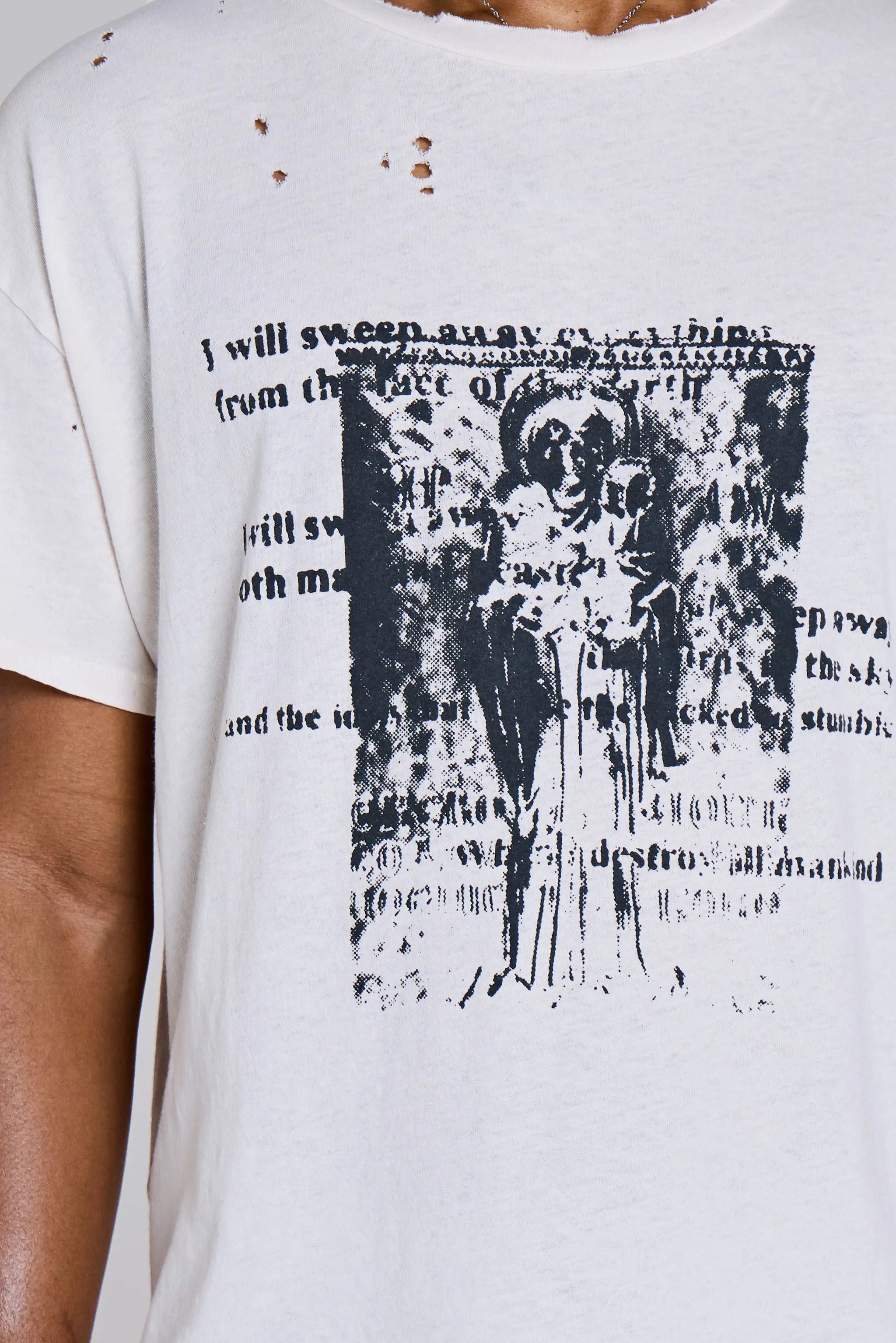 White Etching Cropped T-Shirt sold by Jaded London product image thumbnail 2