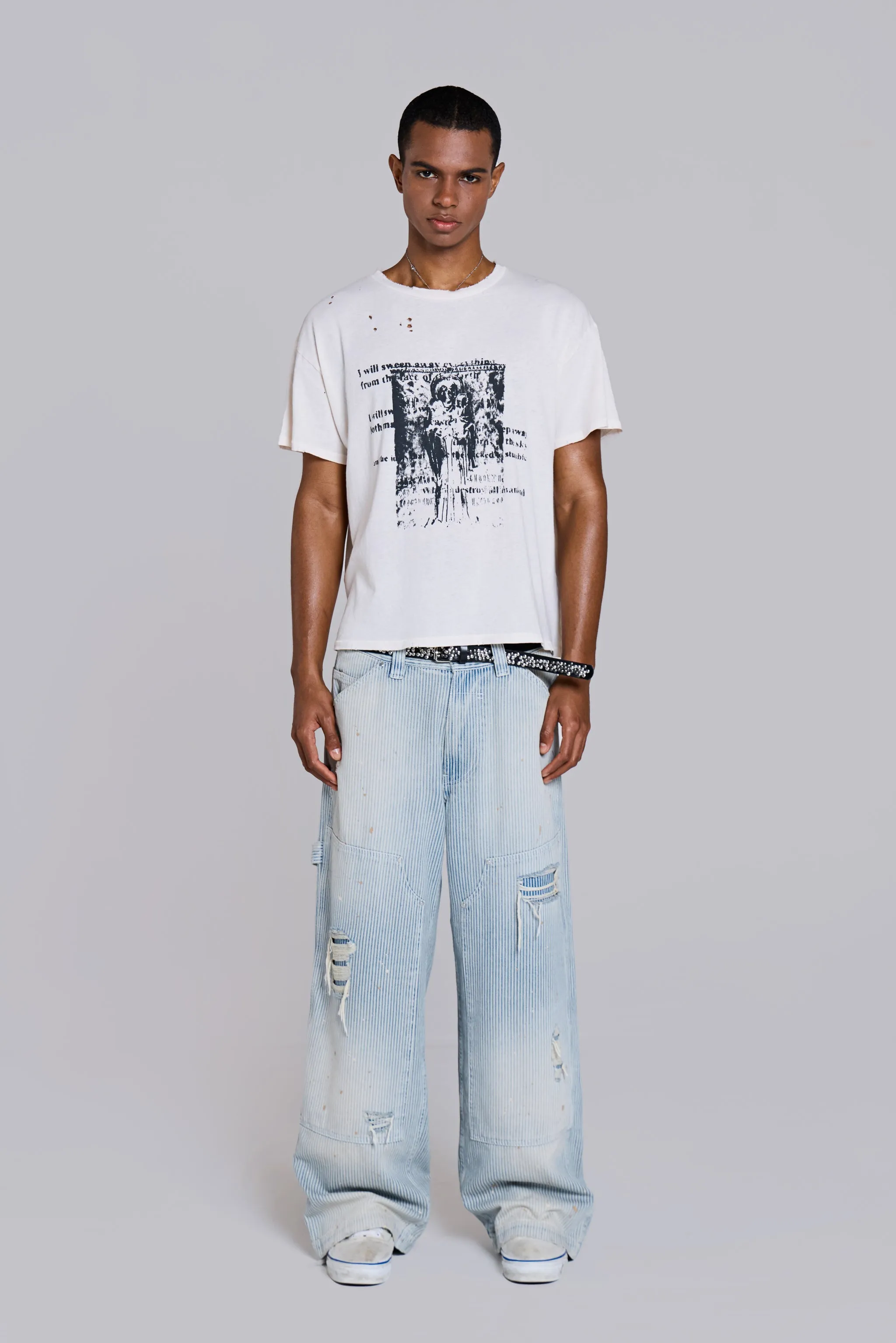 White Etching Cropped T-Shirt sold by Jaded London product image thumbnail 3