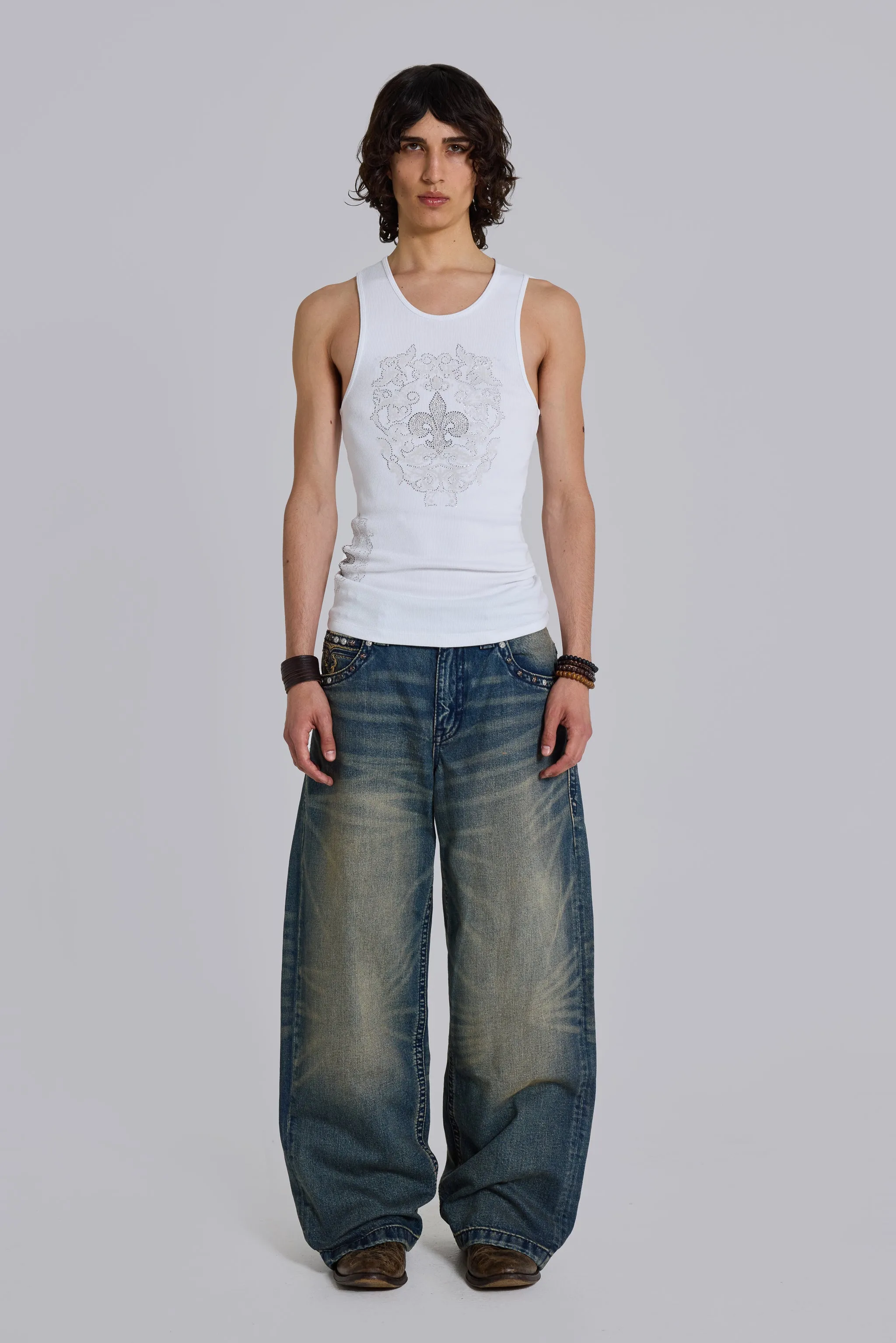 Rock Revival Rhinestone Fleur de Lis Vest Top sold by Jaded London product image thumbnail 2