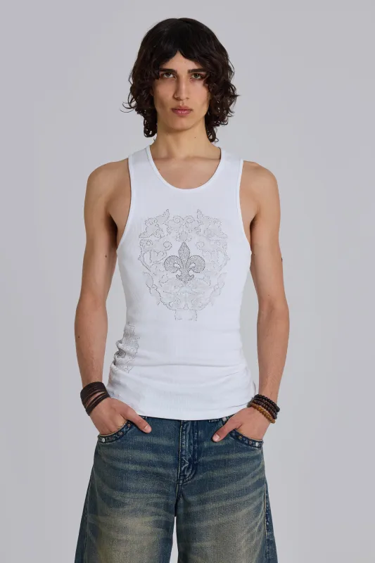 Rock Revival Rhinestone Fleur de Lis Vest Top made by Jaded London