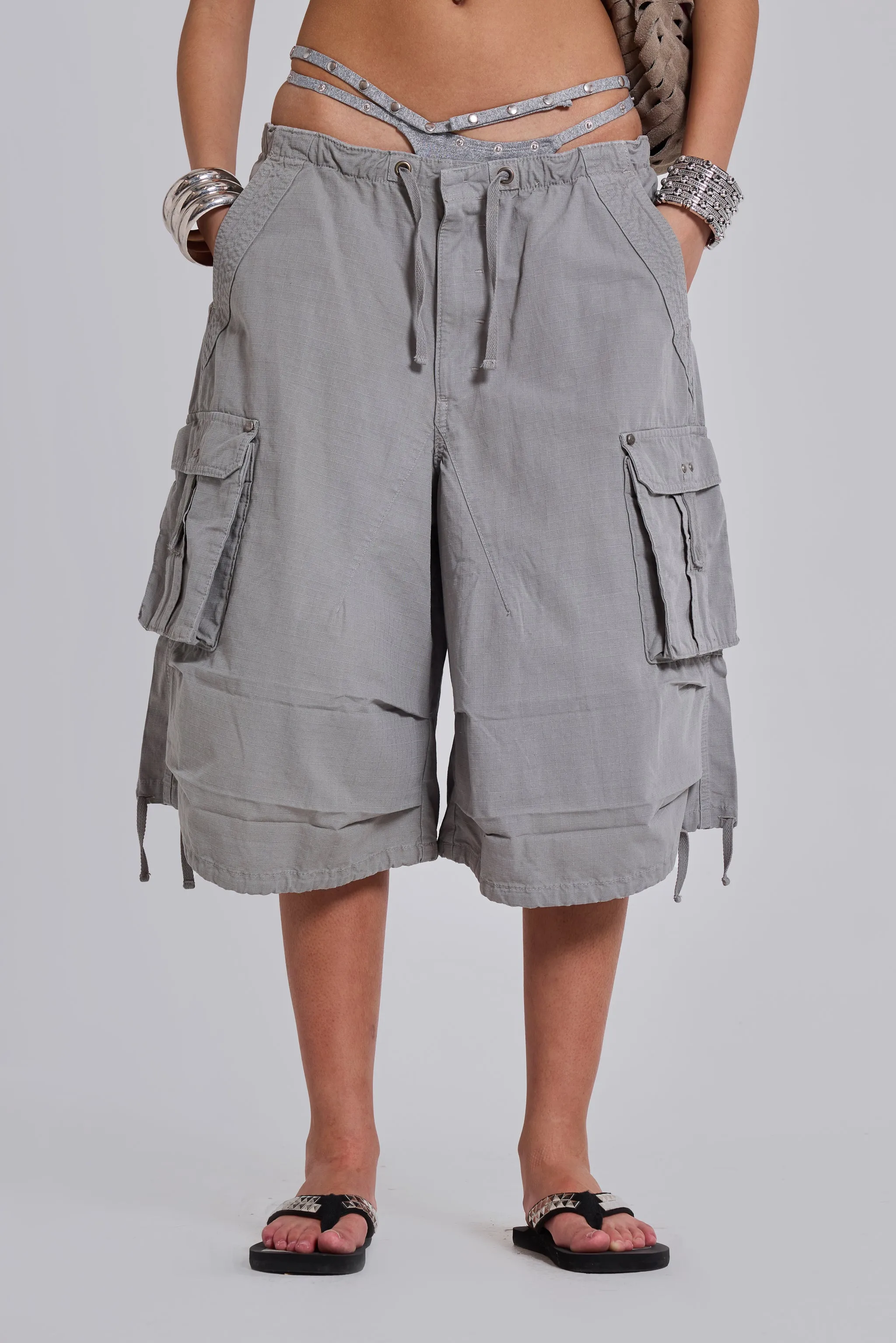 Dove XL Parachute Shorts sold by Jaded London product image thumbnail 2