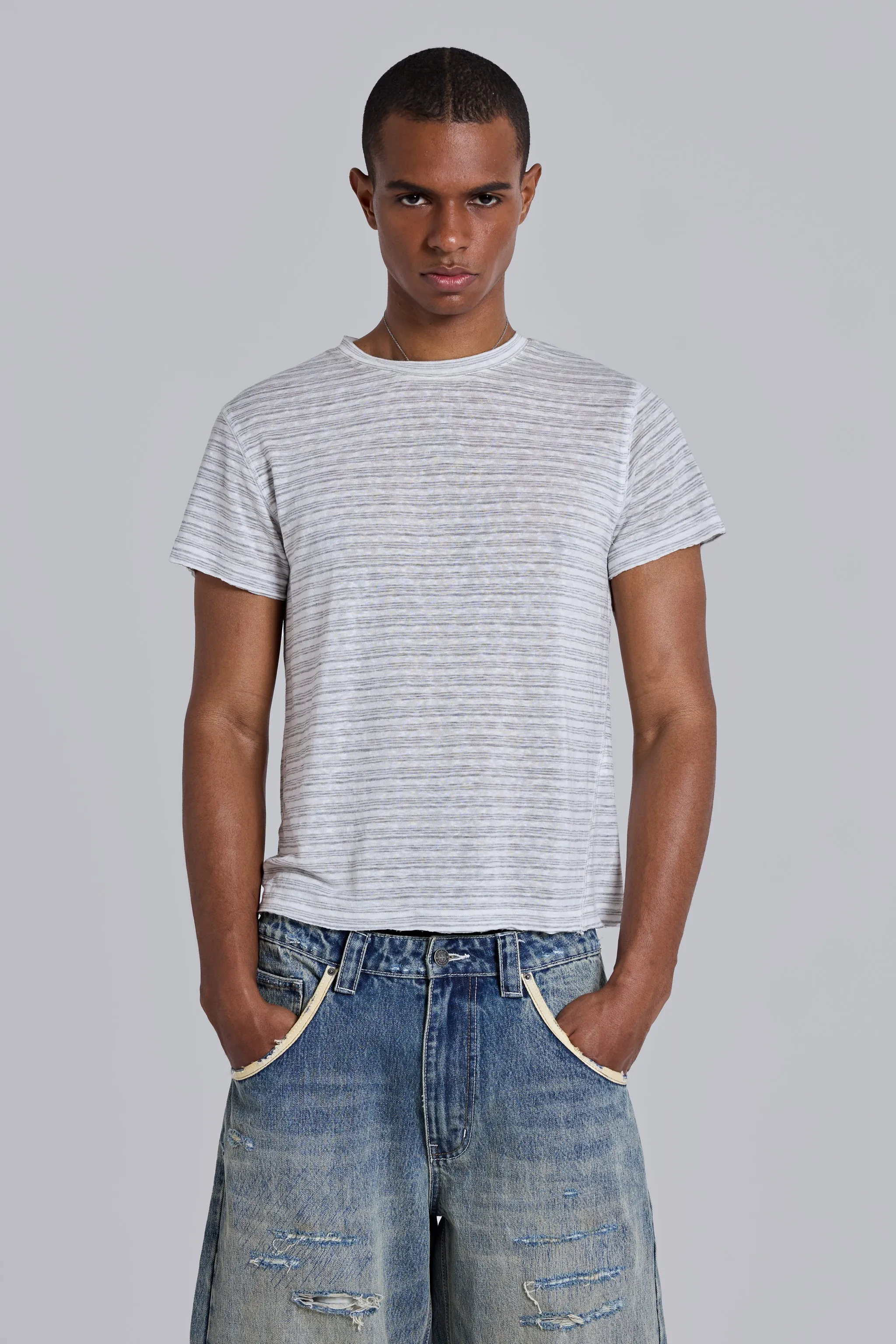 Stripe Mist T-Shirt sold by Jaded London