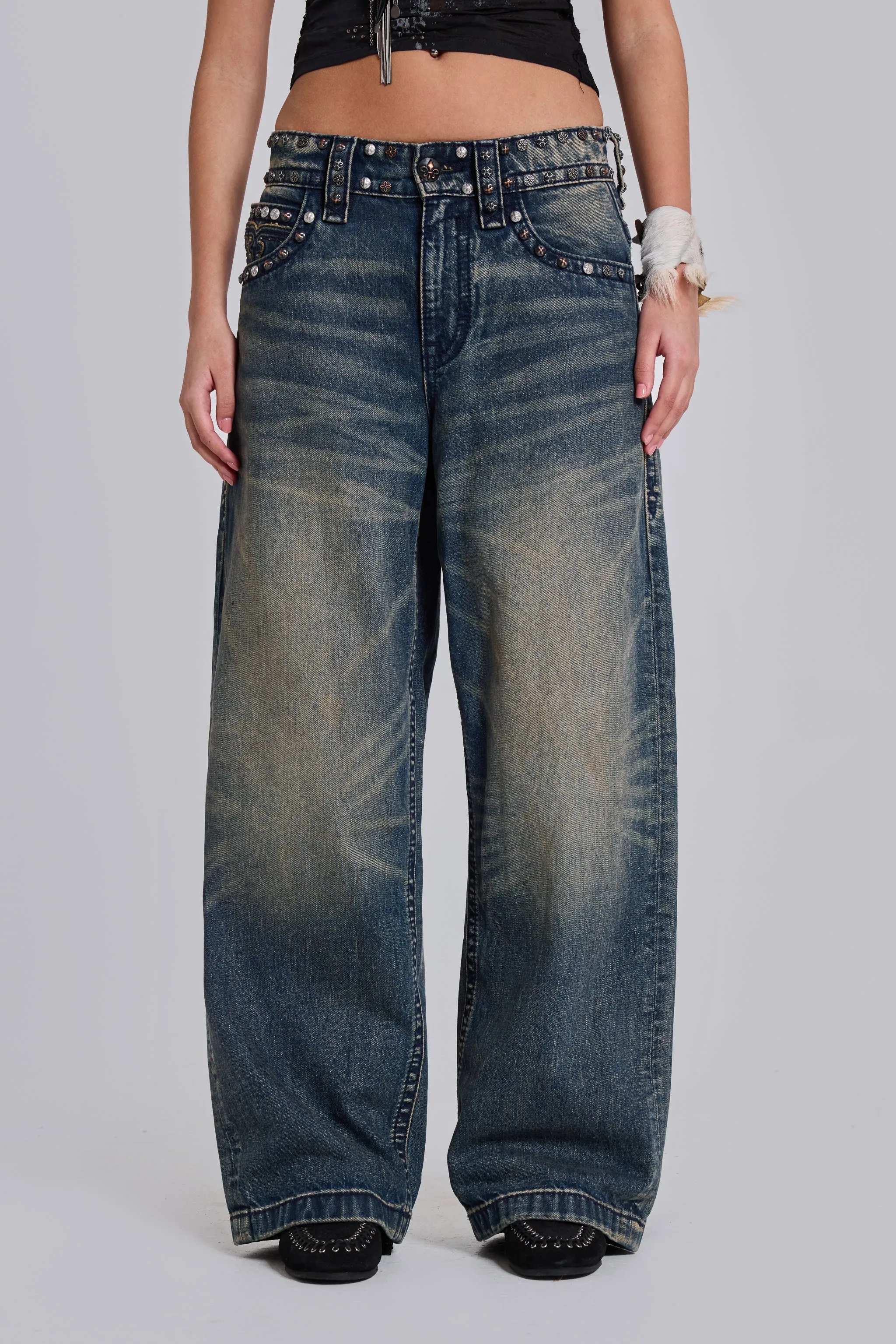 Rock Revival Heavy Stud Jeans sold by Jaded London product image thumbnail 4