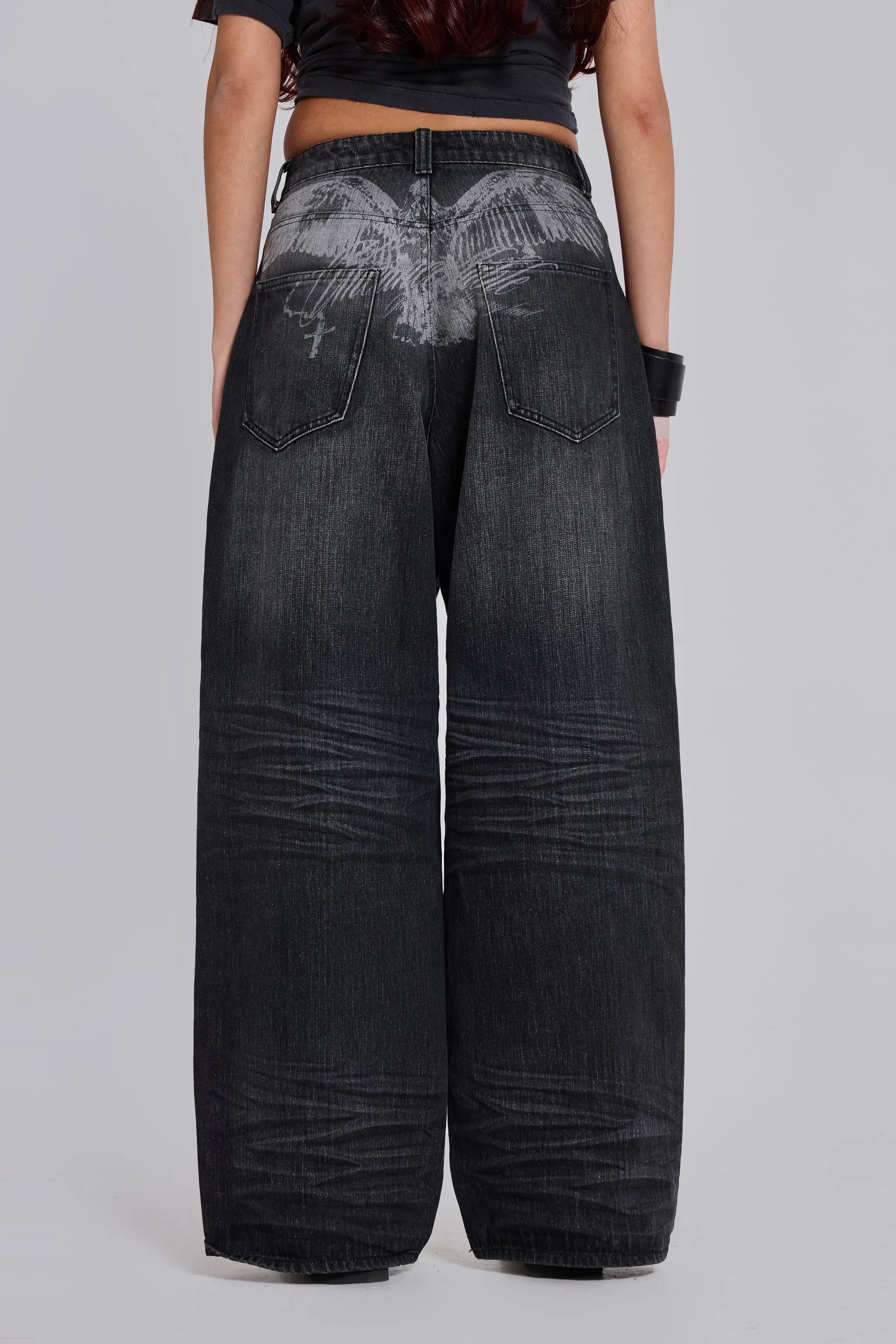 Black Falcon XL Colossus Jeans sold by Jaded London product image thumbnail 4