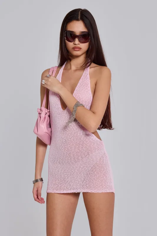 Infinity Halter Mini Dress in Pink made by Jaded London