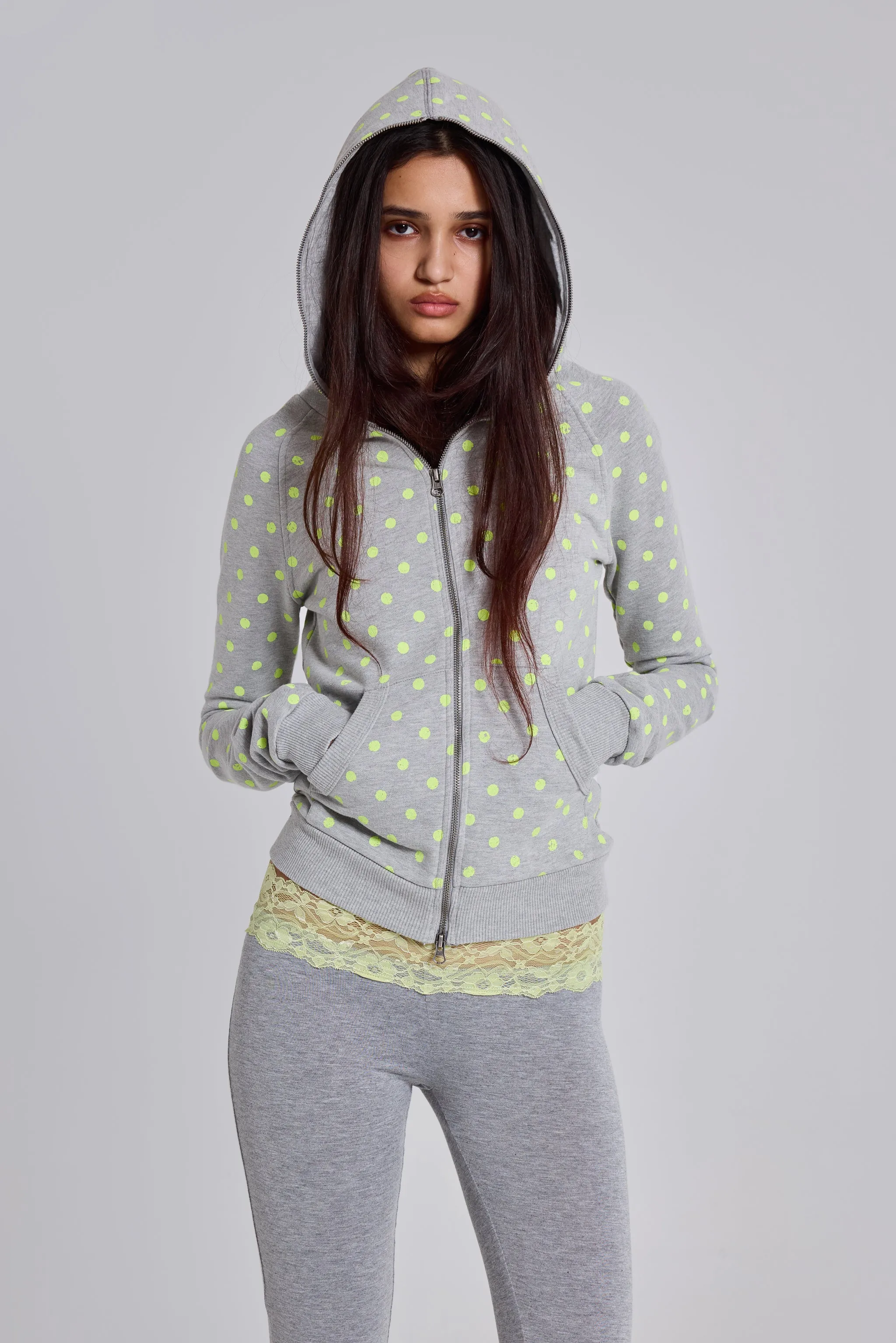 Neon Polkadot Hoodie sold by Jaded London