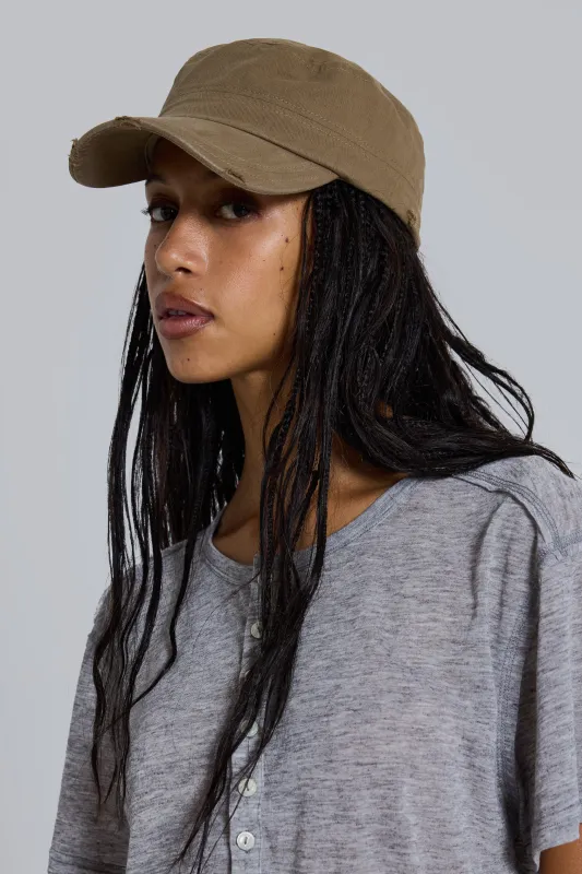 Vintage Tan Cadet Cap made by Jaded London