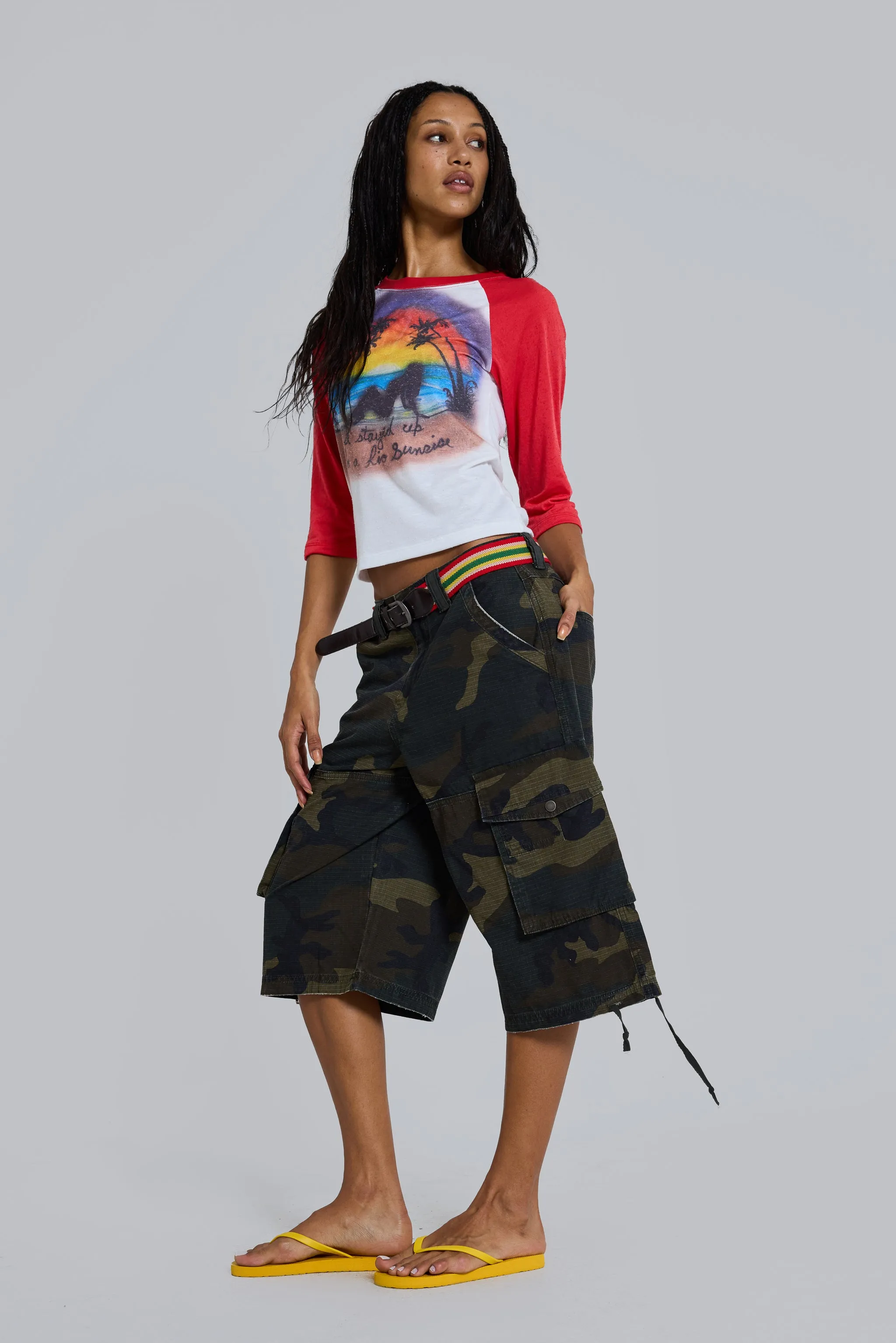 Guerilla Camo Baggy Shorts sold by Jaded London