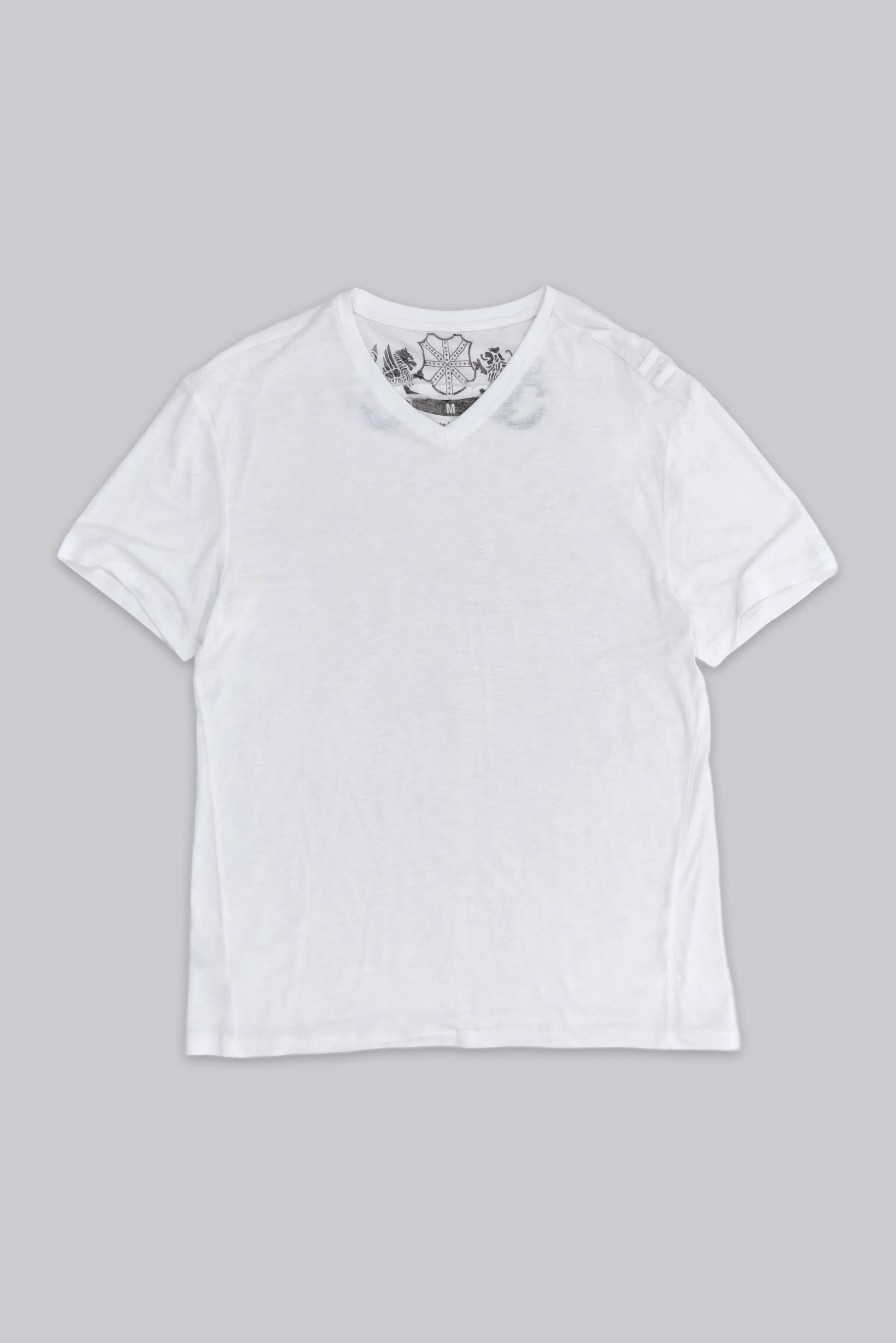 Linen V-Neck T-Shirt sold by Jaded London product image thumbnail 2