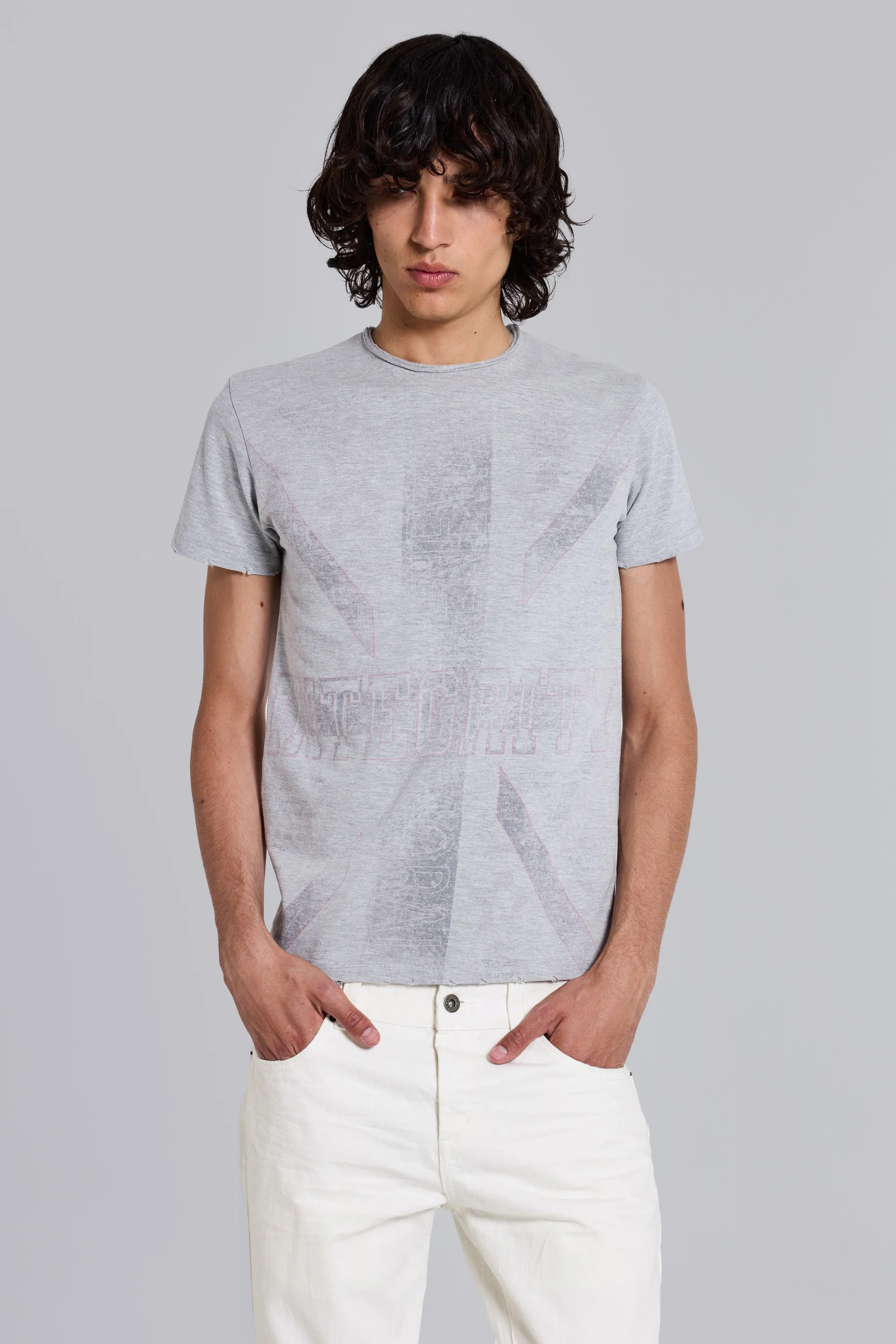 Integrity Grey Marl T-Shirt sold by Jaded London product image thumbnail 2