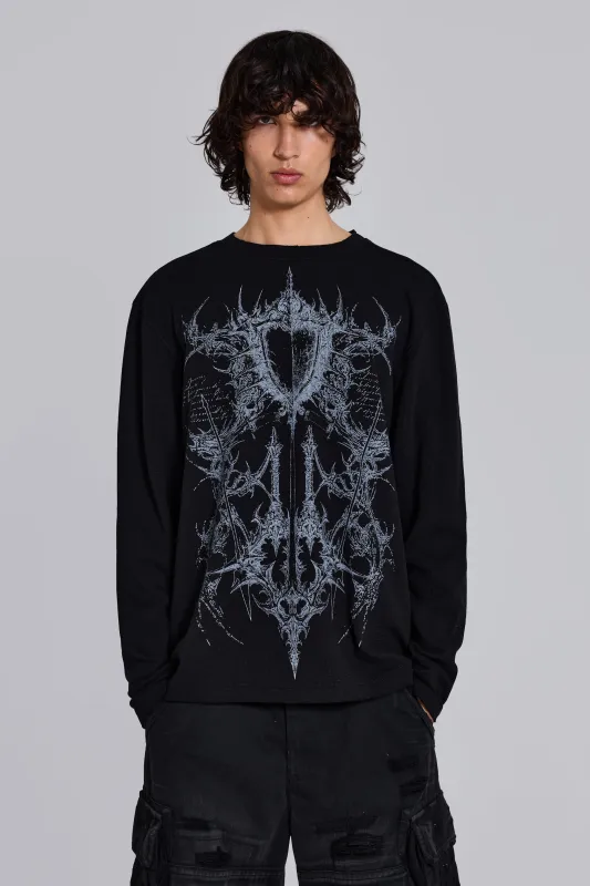 Kasper Digi Waffle Black T-Shirt made by Jaded London