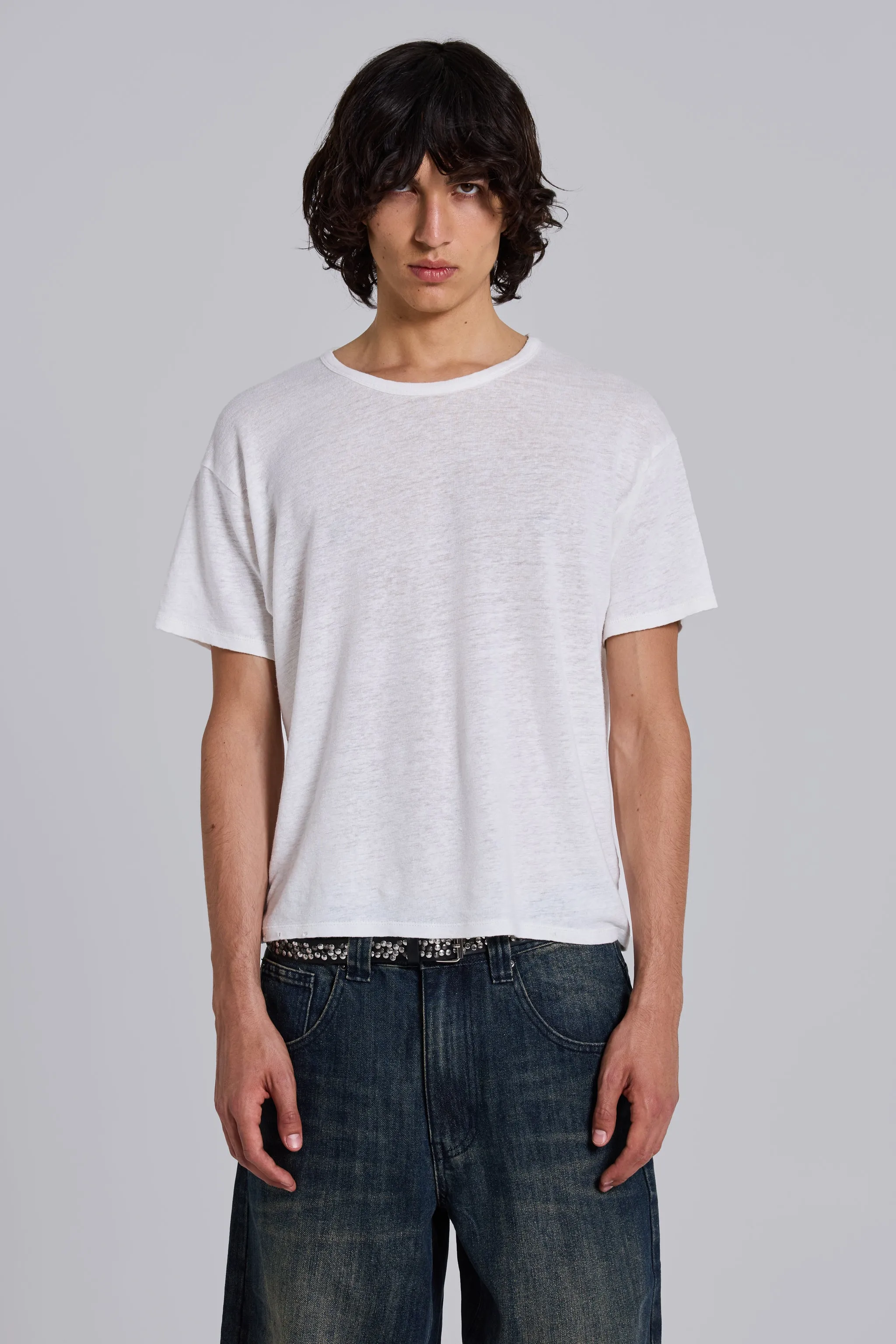 Slub White T-Shirt sold by Jaded London