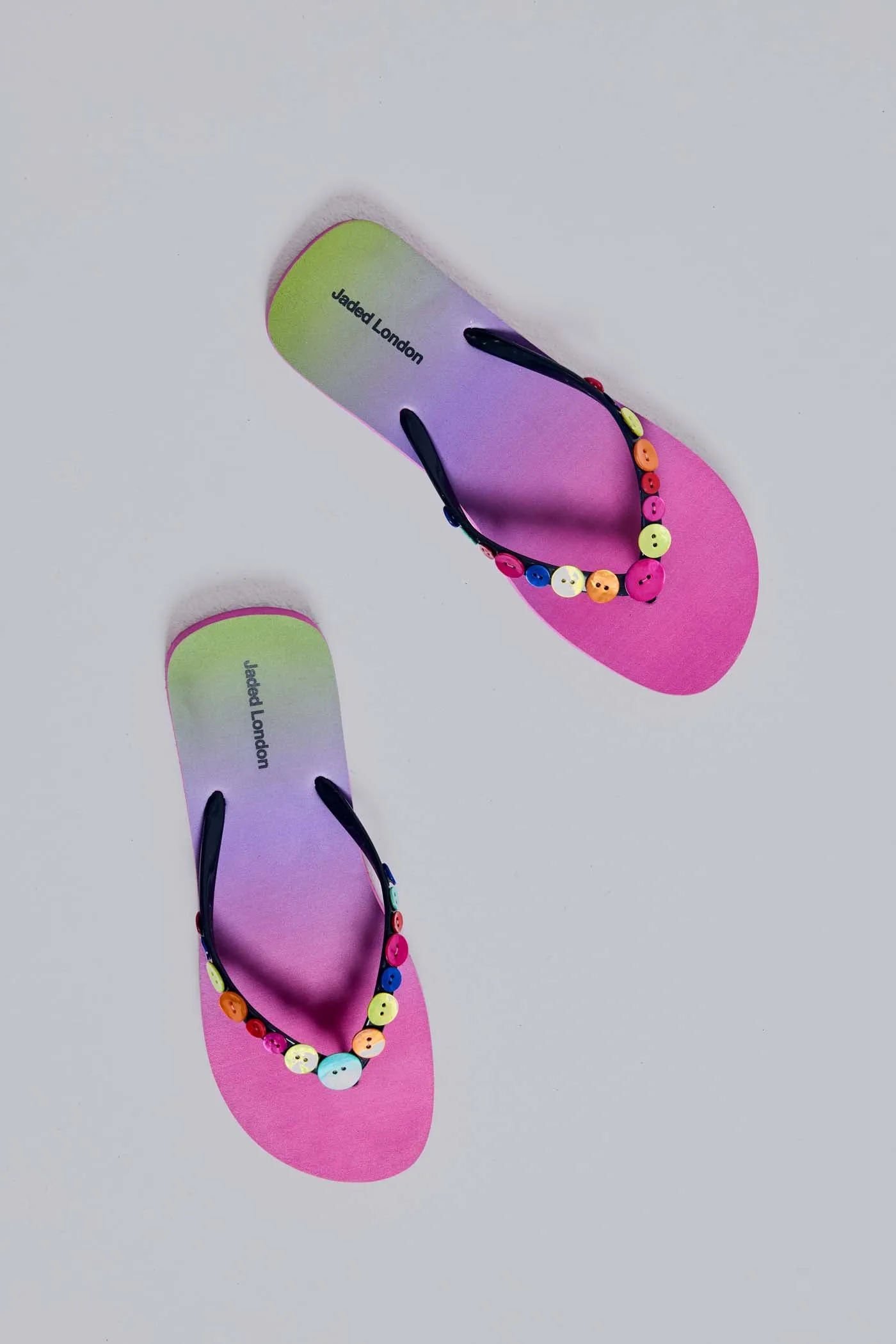 Button Ombre Flip Flops sold by Jaded London