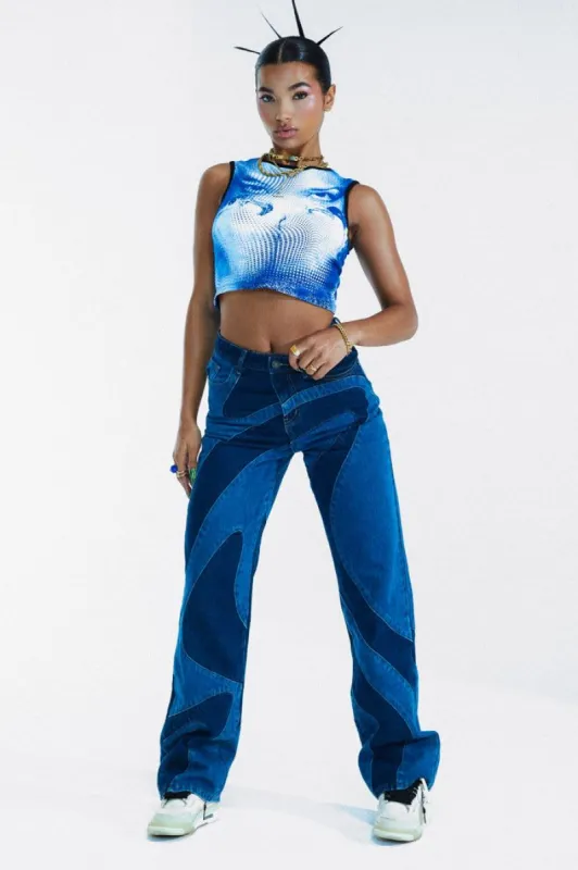 Curly Swirly Slouchy Boyfriend Fit Jeans sold by Jaded London