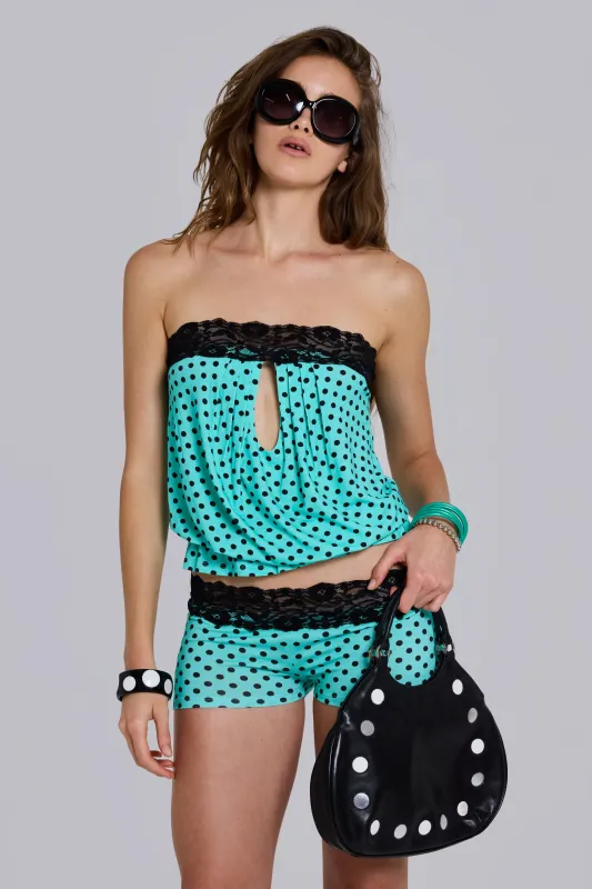 Nella Polkadot Lace Top made by Jaded London