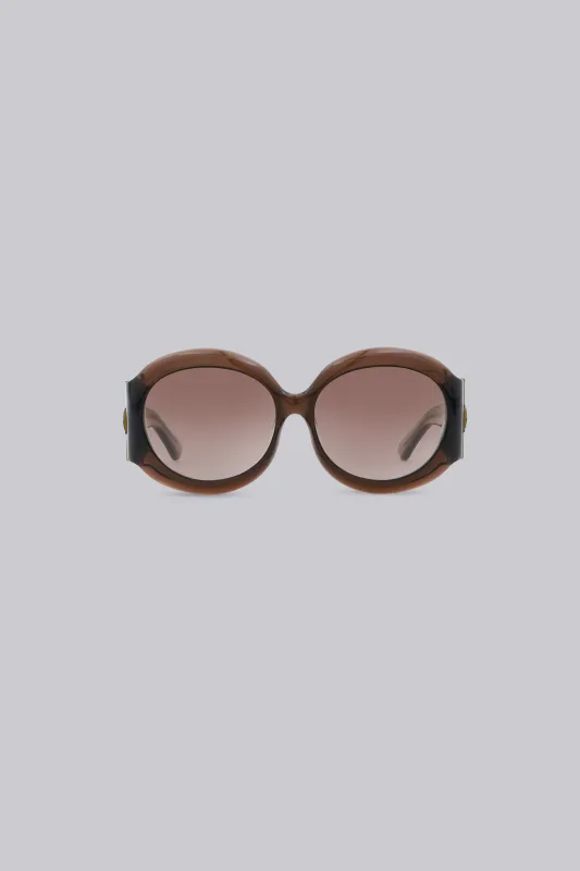 Majorette Oversized Round Sunglasses in Brown made by Jaded London
