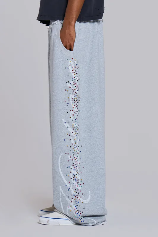 Grey Marl Hardcore Jewel Monster Joggers made by Jaded London