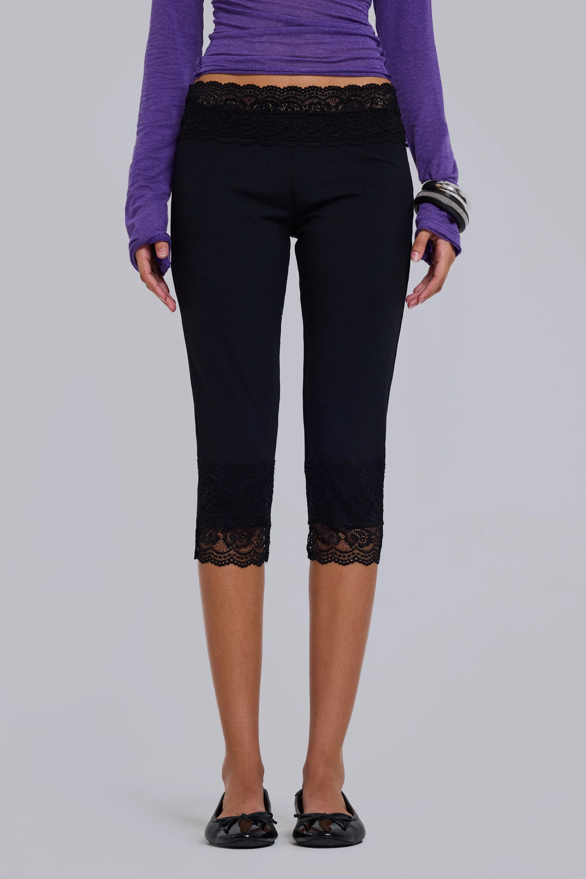 Teagan Lace Jersey Capri sold by Jaded London product image thumbnail 2