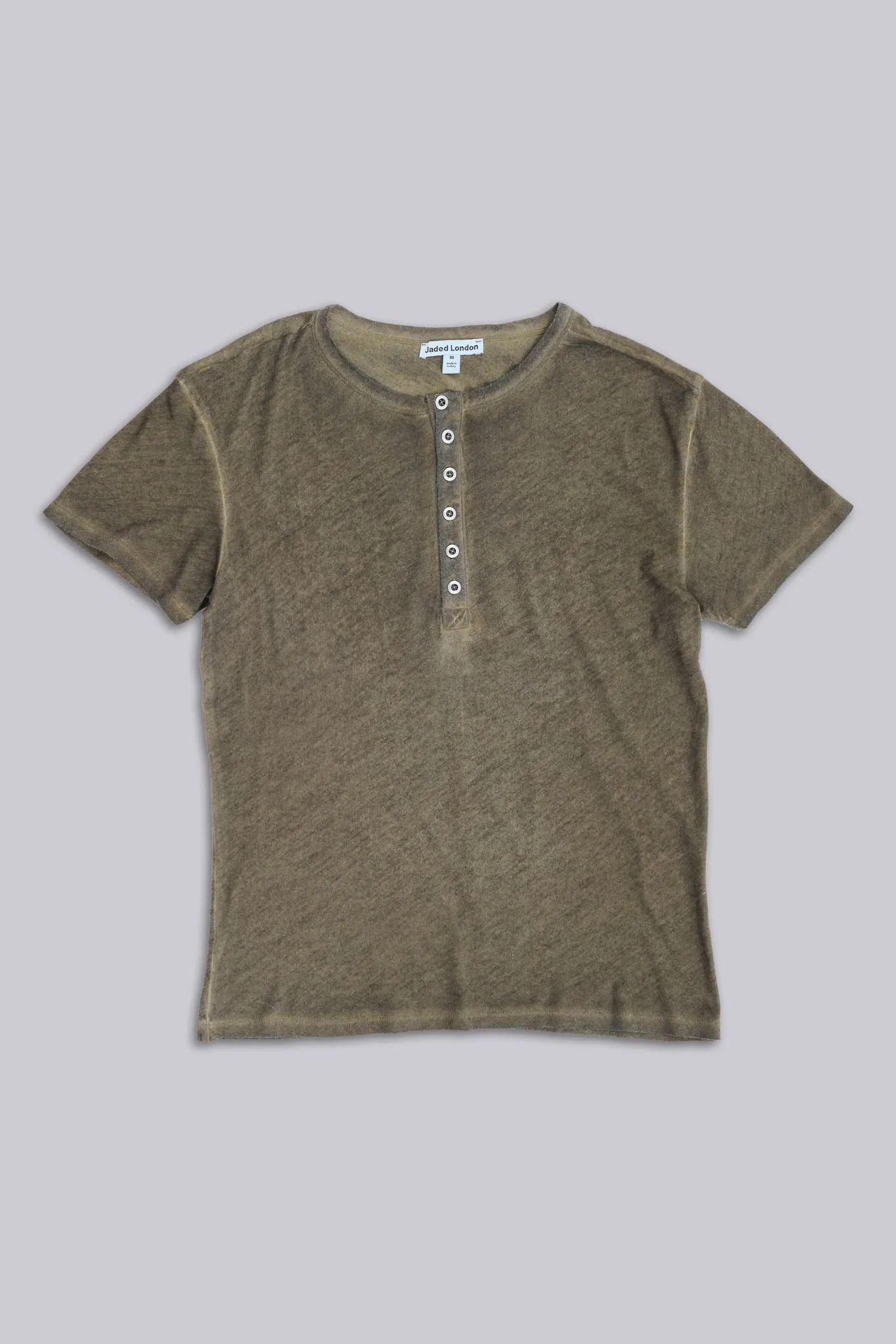 Khaki Haze Henley T-Shirt sold by Jaded London product image thumbnail 2