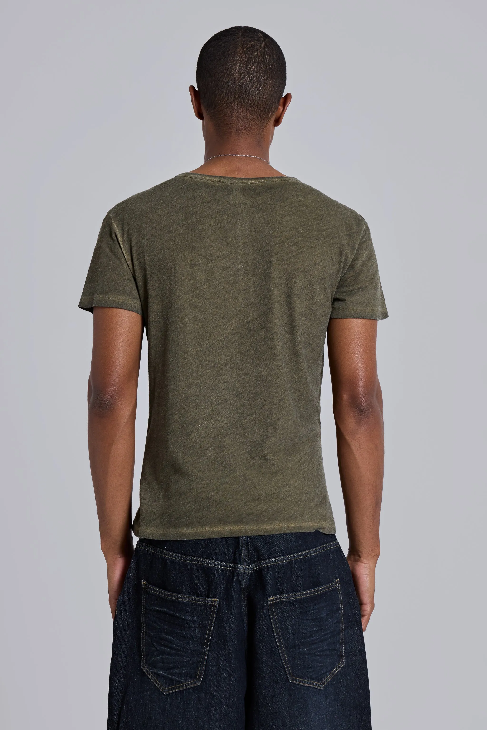 Khaki Haze Henley T-Shirt sold by Jaded London product image thumbnail 4