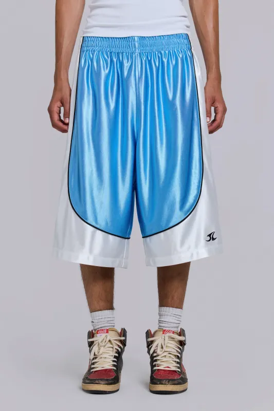 Court Blue Basketball Shorts made by Jaded London