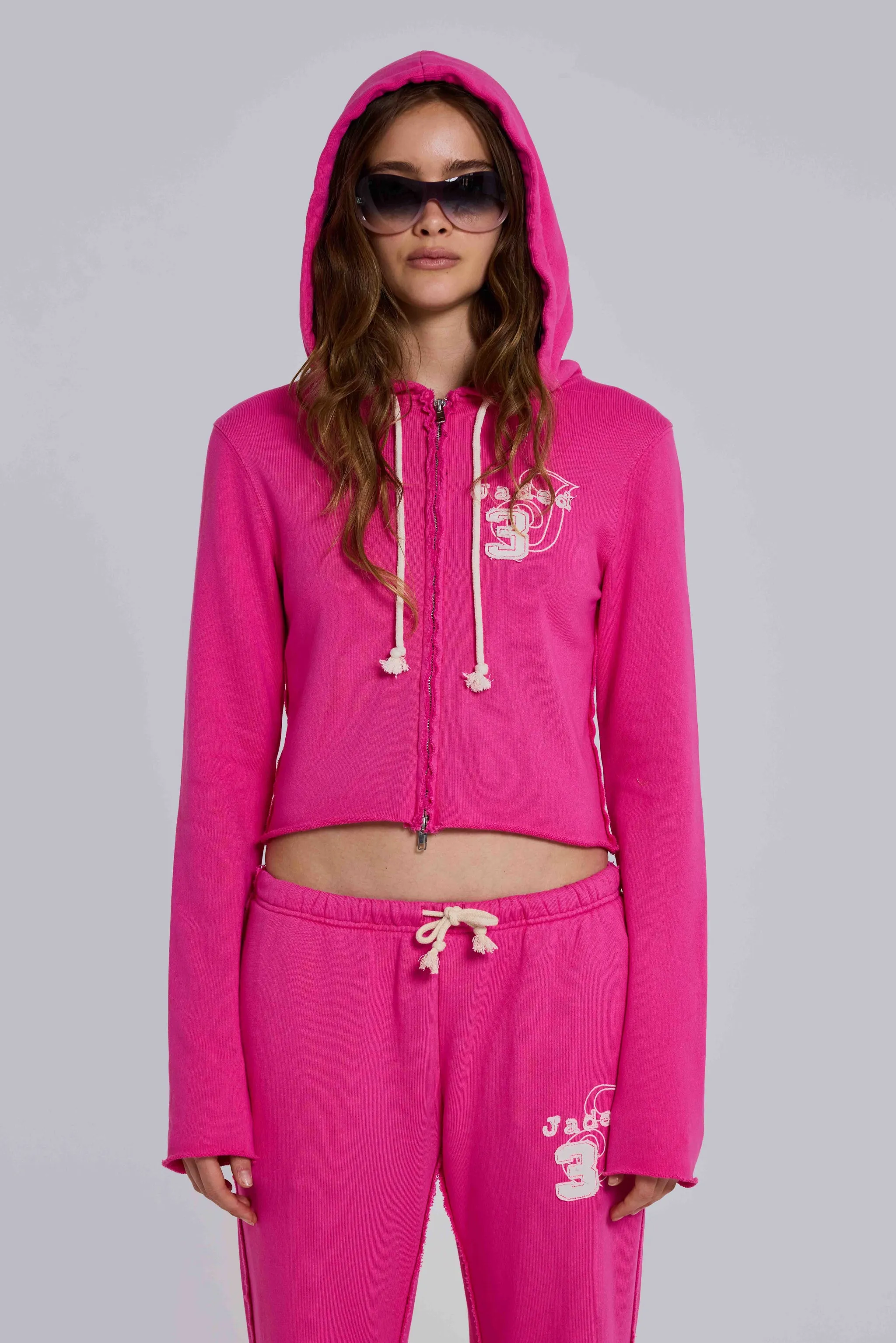Cleo Zip Through Hoodie in Pink sold by Jaded London product image thumbnail 2