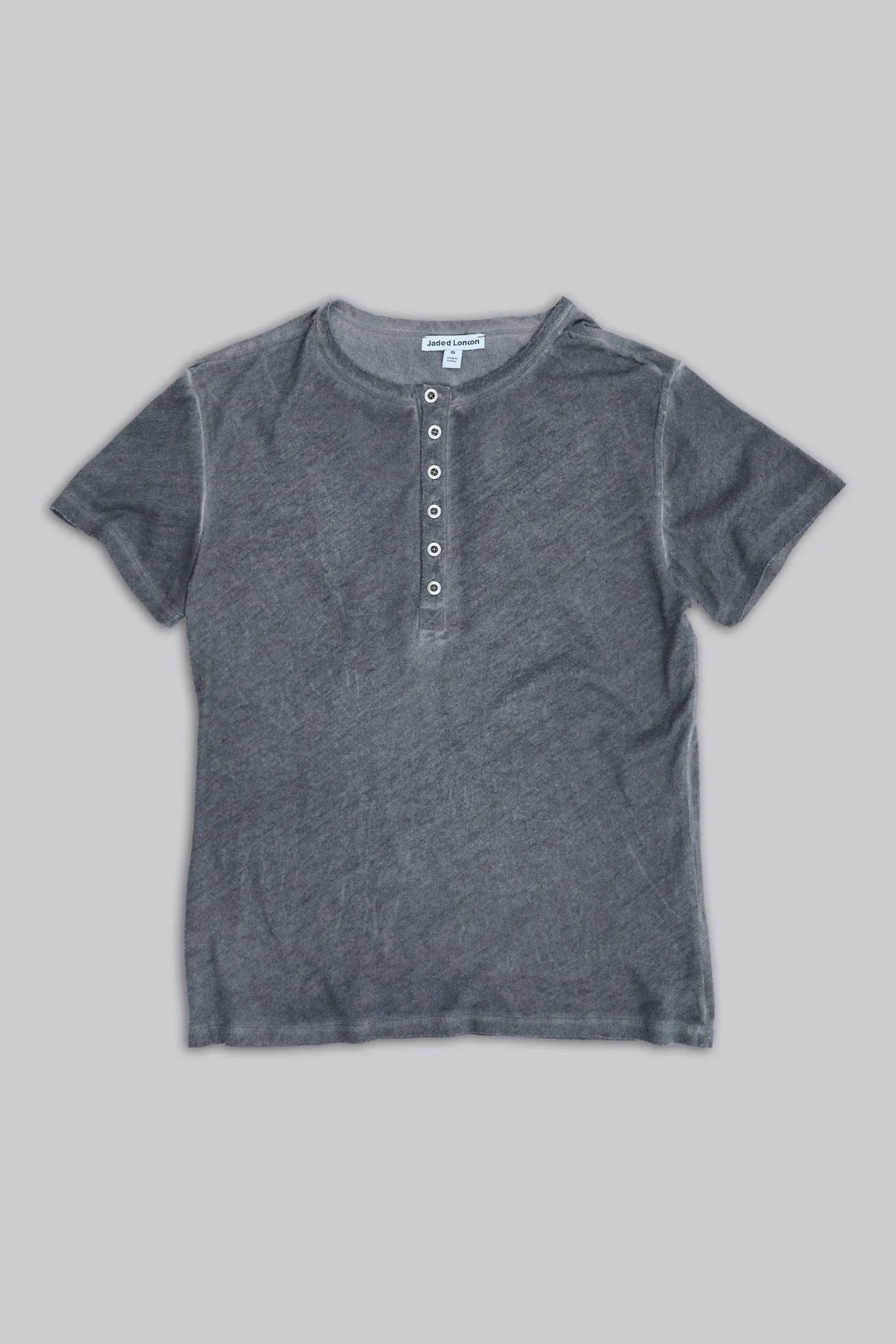 Washed Black Haze Henley T-Shirt sold by Jaded London product image thumbnail 2