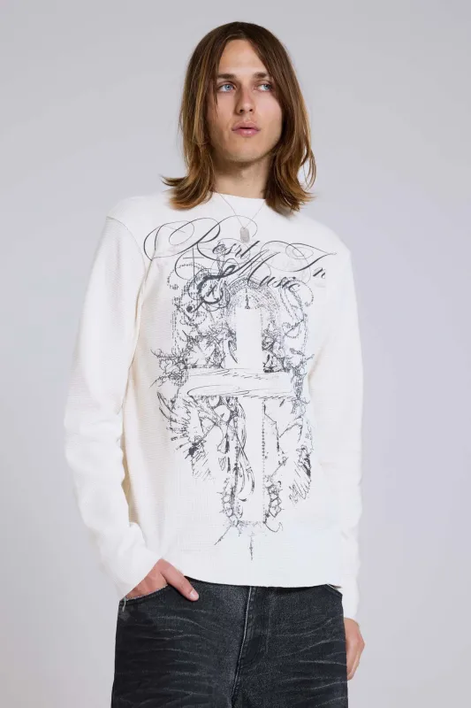 Rest In Music Waffle Long Sleeve Top made by Jaded London
