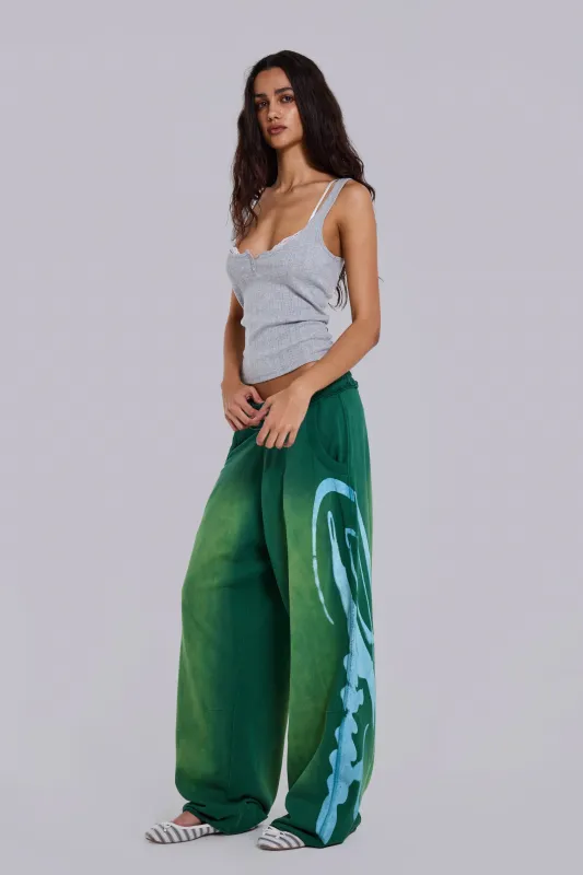Divine Airbrush Green Monster Joggers made by Jaded London