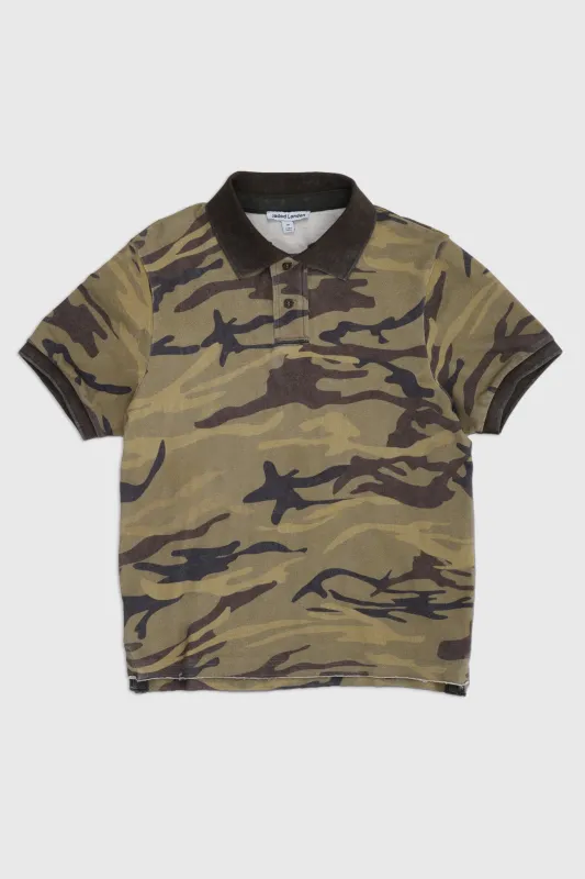 Washed Camo Polo Top made by Jaded London