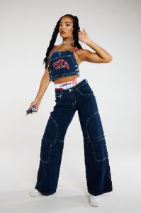 Denim Dungaree Top sold by Jaded London