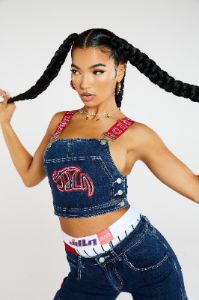 Denim Dungaree Top sold by Jaded London