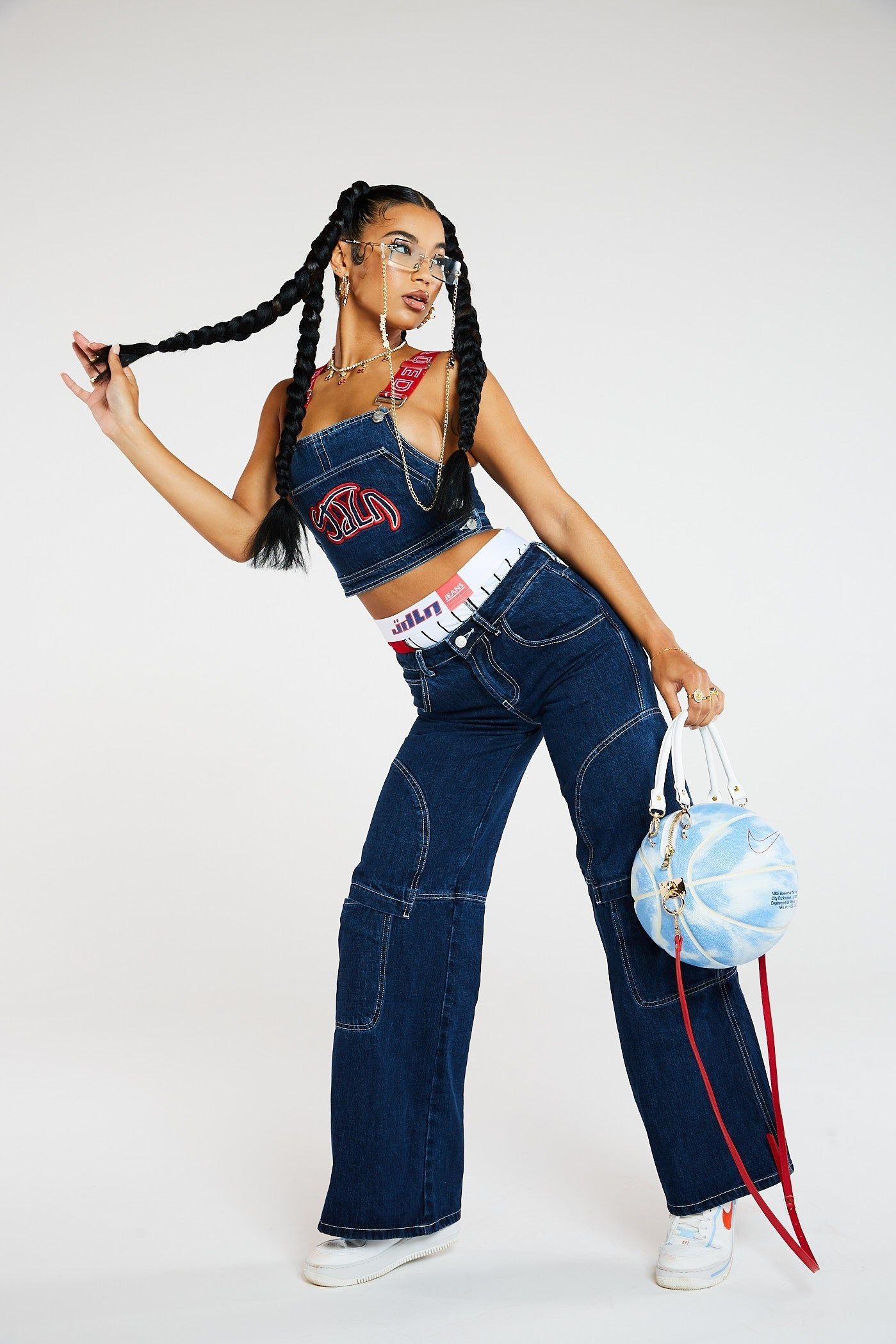 Denim Dungaree Top sold by Jaded London product image thumbnail 4