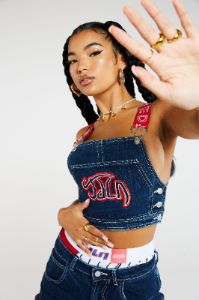 Denim Dungaree Top sold by Jaded London