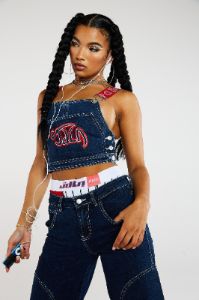 Denim Dungaree Top sold by Jaded London