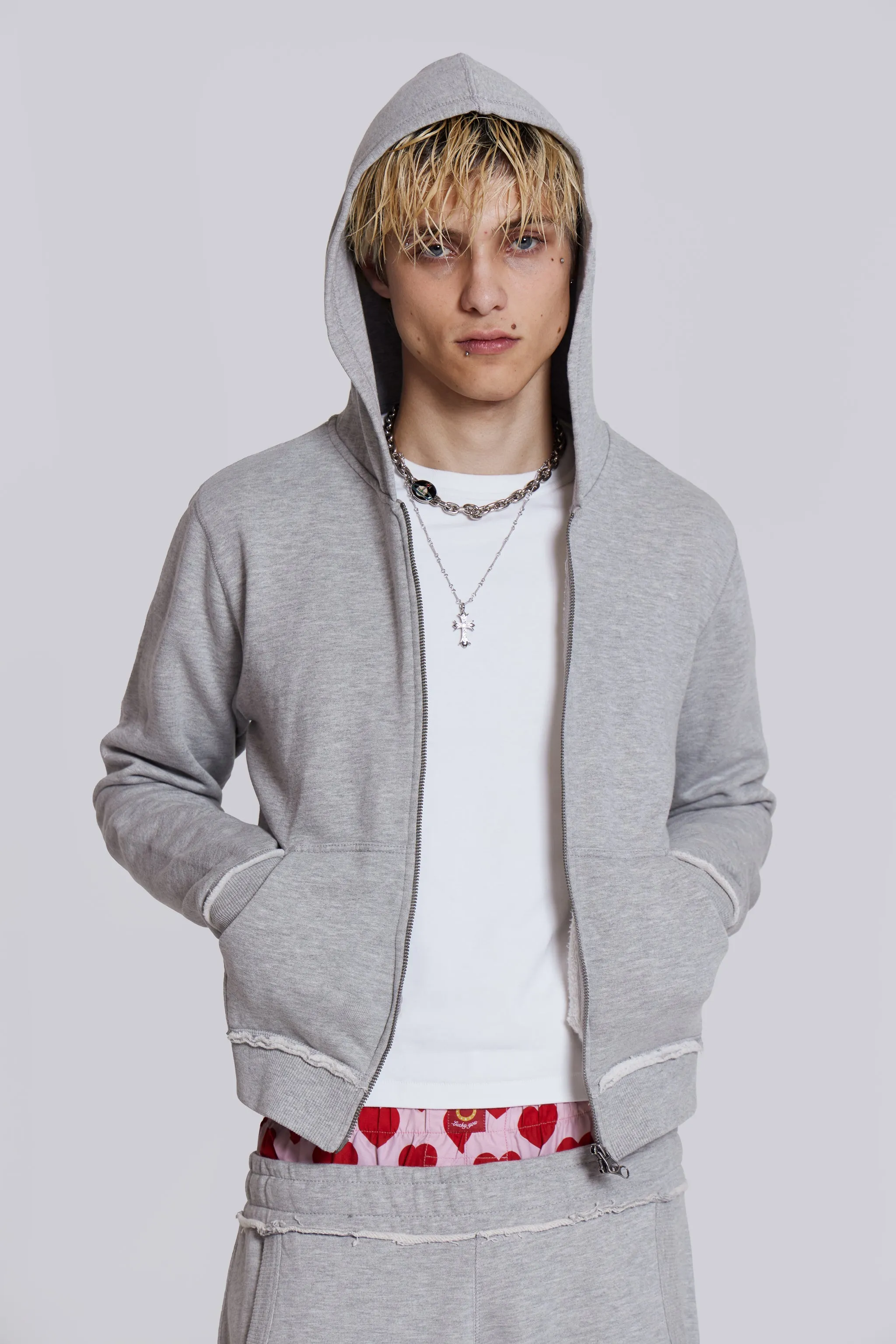 Grey Marl Mini Monster Hoodie sold by Jaded London product image thumbnail 3