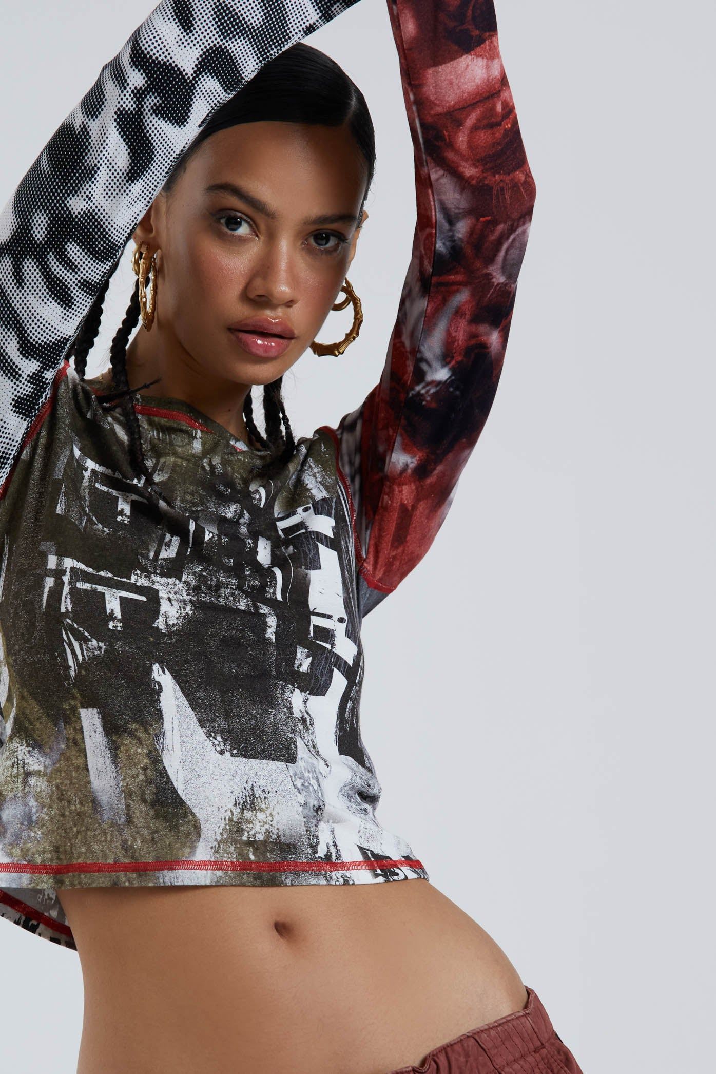 Grunge Camo Long Sleeve Top sold by Jaded London product image thumbnail 5