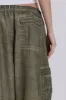 Khaki Oil Wash Parachute Pants sold by Jaded London