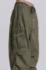 Khaki Oil Wash Parachute Pants sold by Jaded London