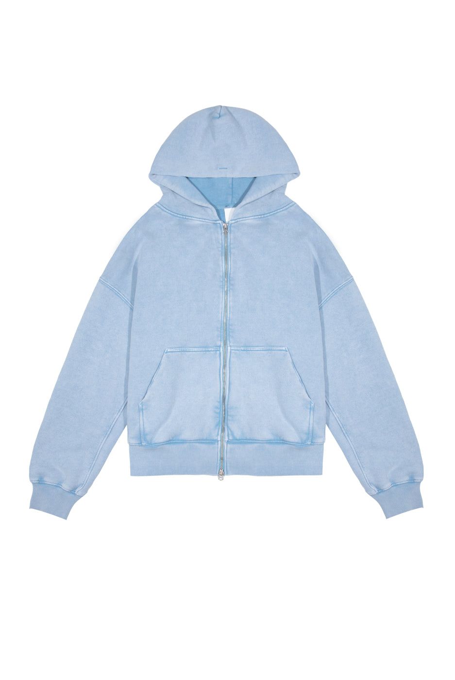 NTRLS Powder Blue Oversized Zip Through Hoodie sold by Jaded London product image thumbnail 2