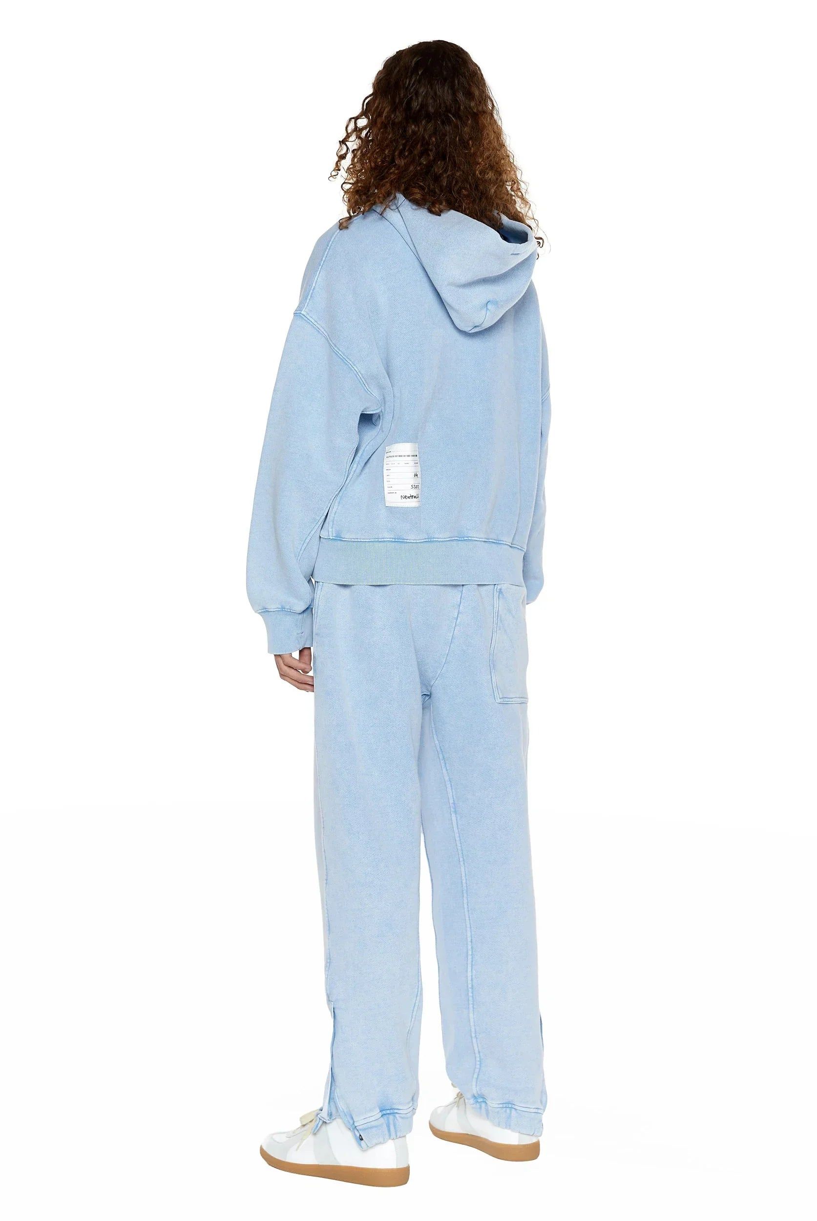 NTRLS Powder Blue Oversized Zip Through Hoodie sold by Jaded London product image thumbnail 6