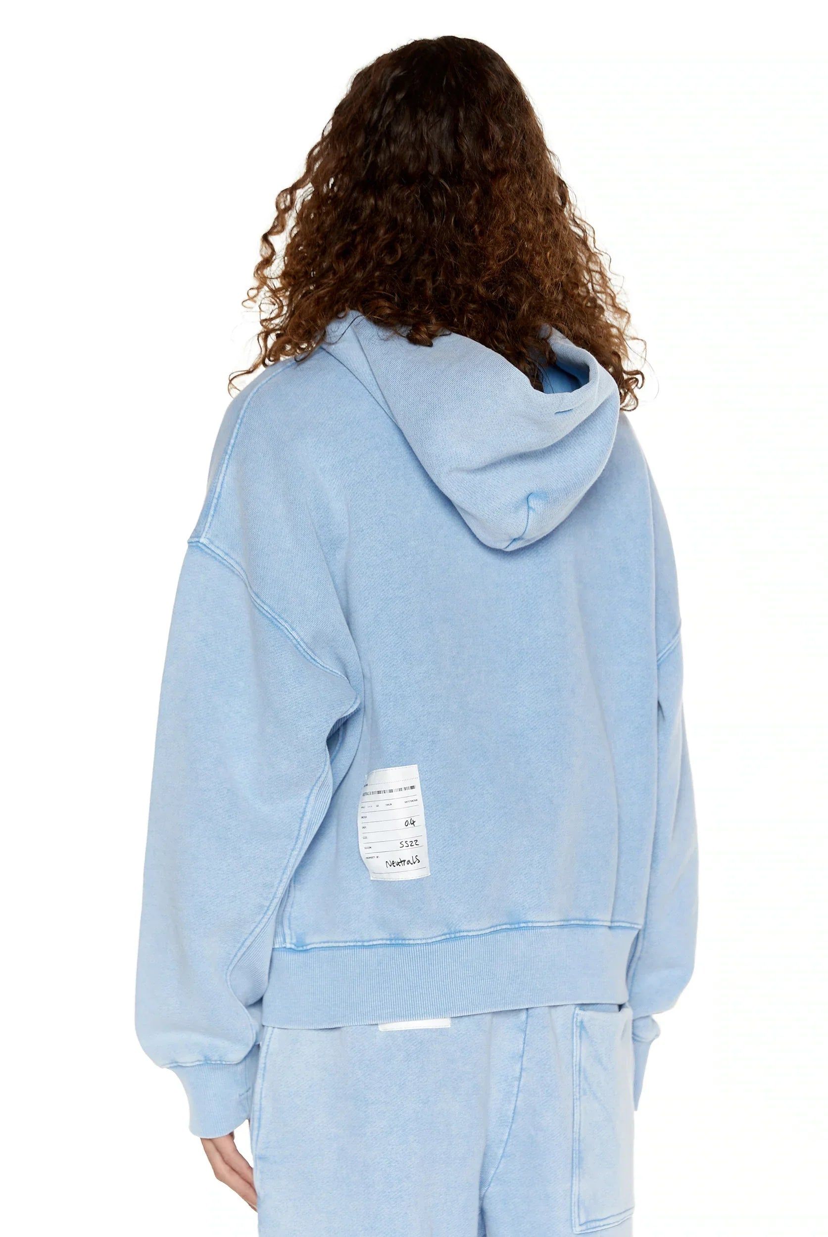 NTRLS Powder Blue Oversized Zip Through Hoodie sold by Jaded London product image thumbnail 7