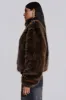 Brown Mendoza Faux Fur Jacket sold by Jaded London