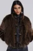 Brown Mendoza Faux Fur Jacket sold by Jaded London