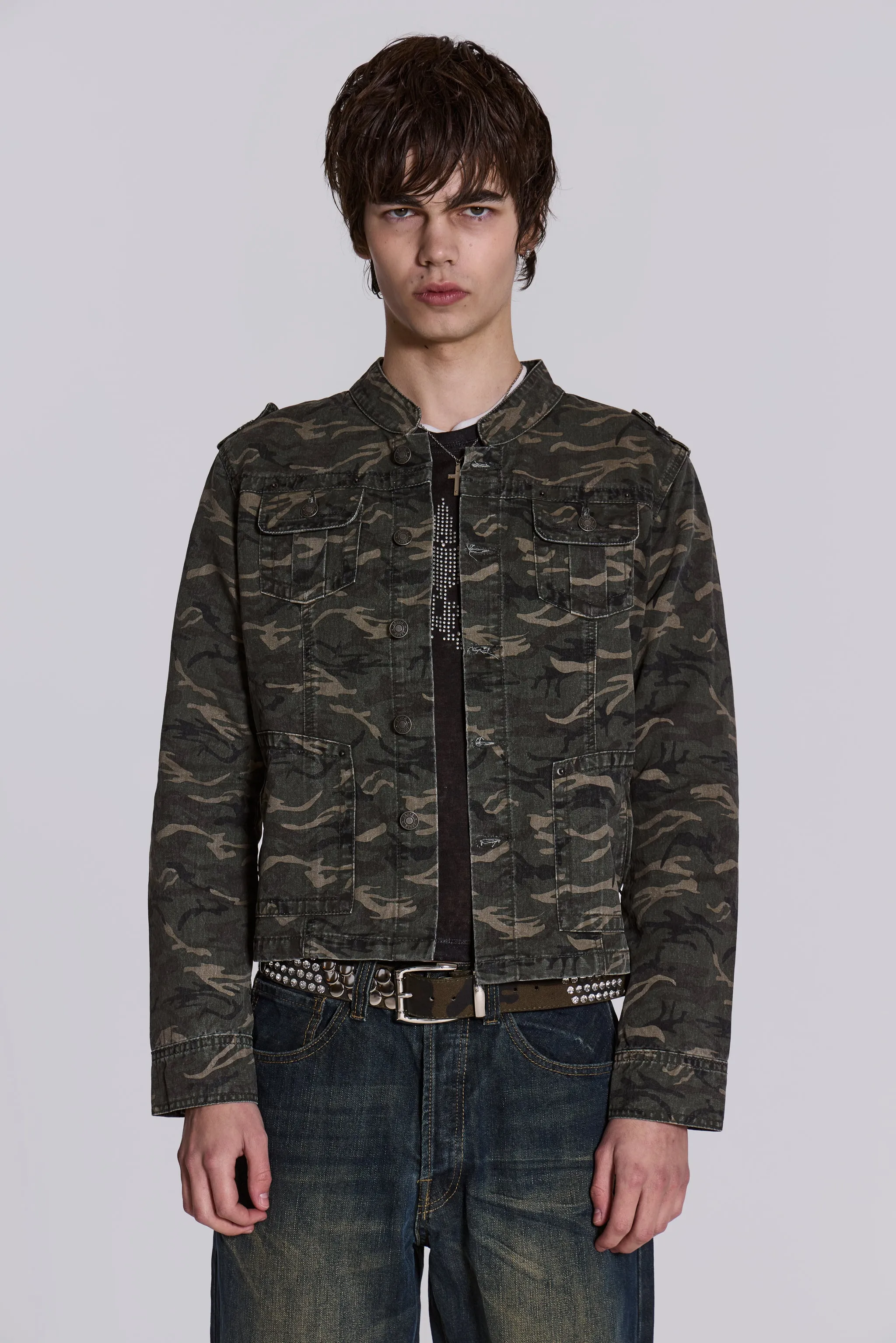 Camo Covert Jacket sold by Jaded London