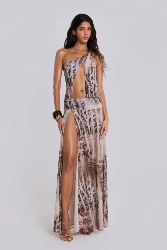 Valentina Asymmetric Cut Out Maxi Dress sold by Jaded London