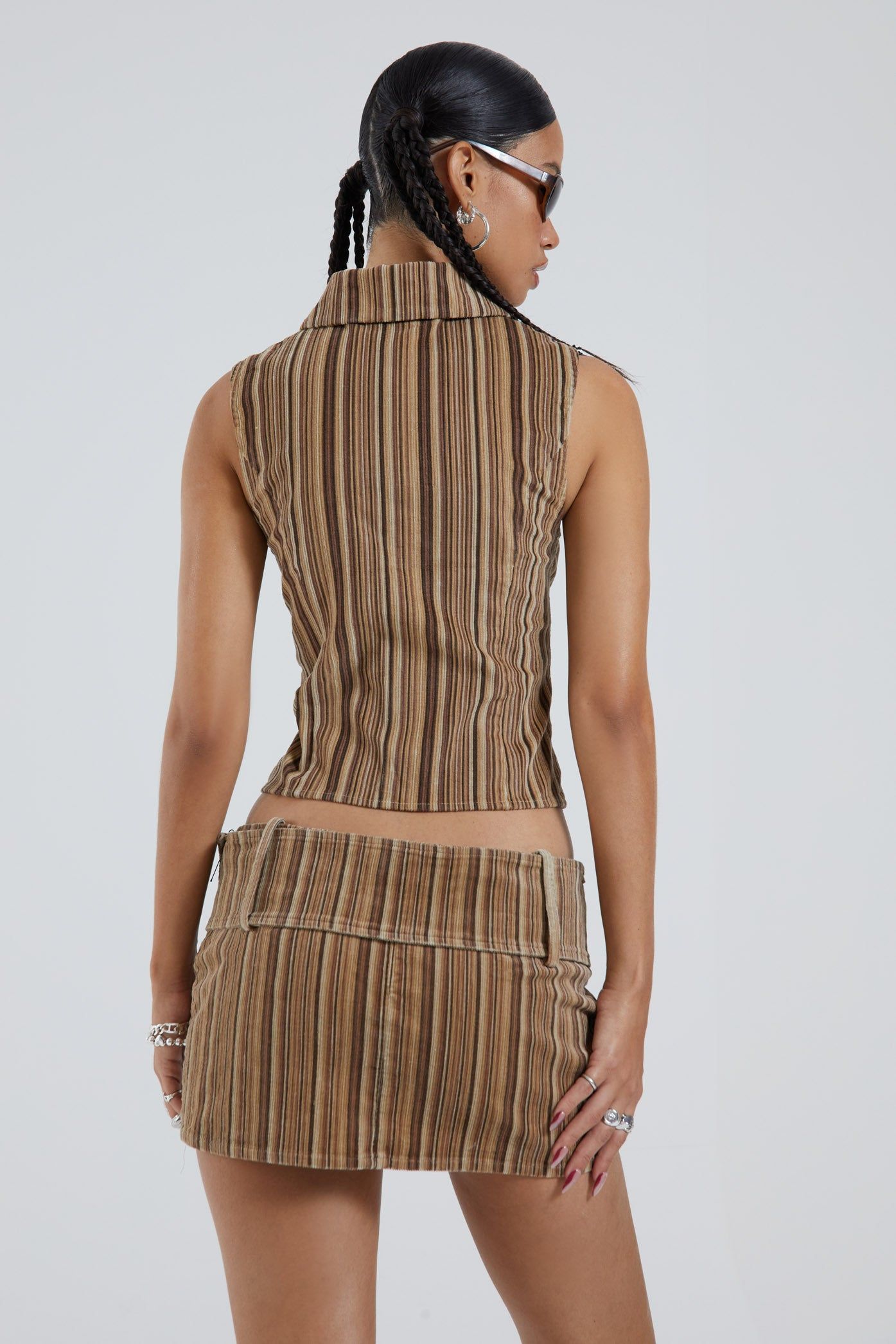 Bowery Stripe Cord Micro Mini Skirt sold by Jaded London product image thumbnail 3
