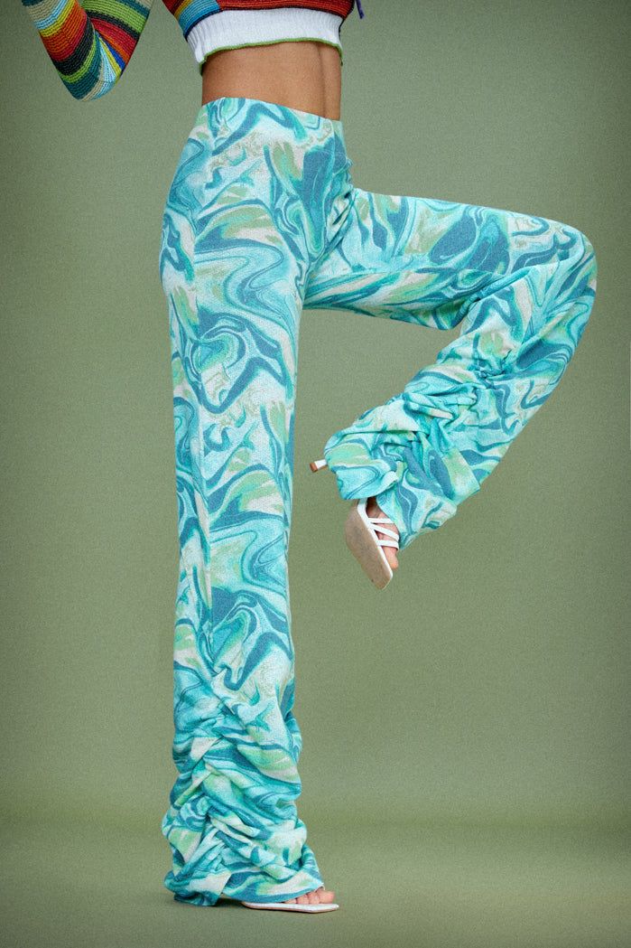 Lime Tie Dye Print Ruched Hem Printed Knit Joggers sold by Jaded London product image thumbnail 4