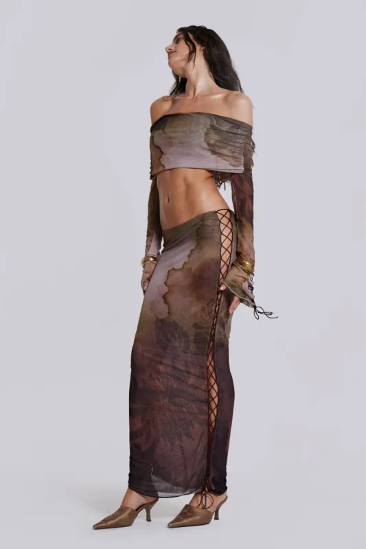 Valerie Lace Up Maxi Skirt sold by Jaded London
