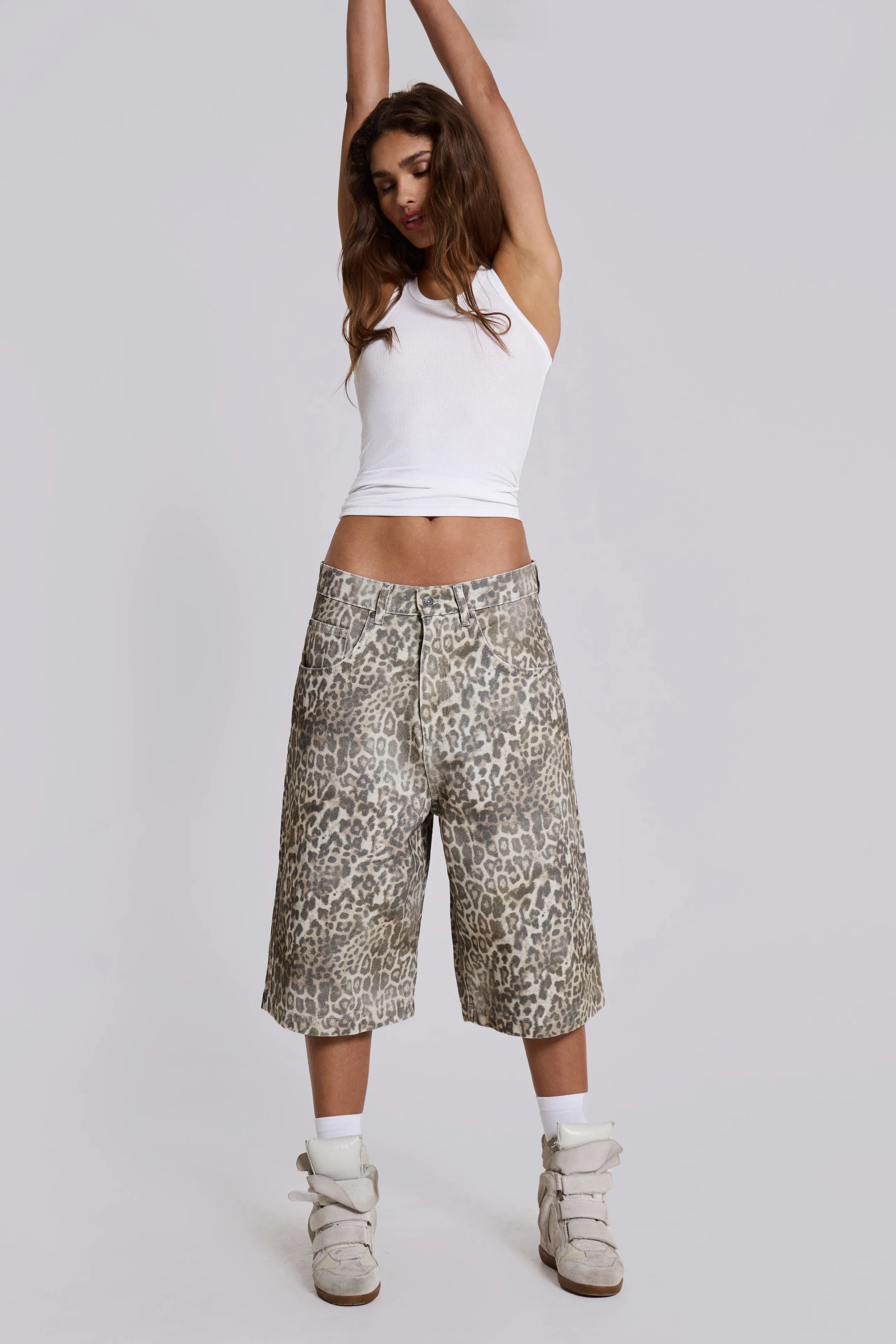 JADED LONDON ○Faded Animal Print Jorts○関税送料込 Shop Leopard Fade Colossus Jorts | Jaded London | Clothing